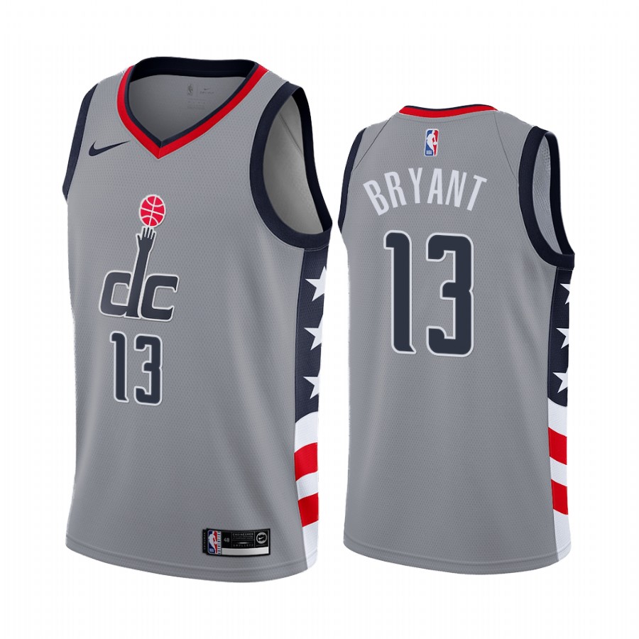Men's Washington Wizards #13 Thomas Bryant Grey NBA City Edition Stitched Jersey